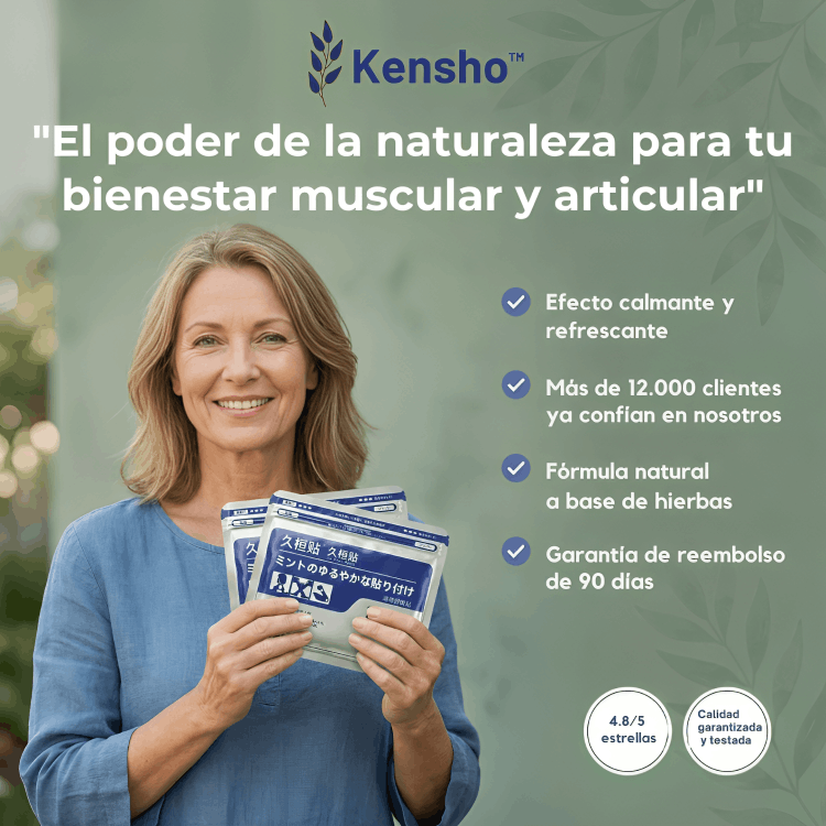 Pack de parches japoneses Kensho para el alivio del dolor articular.