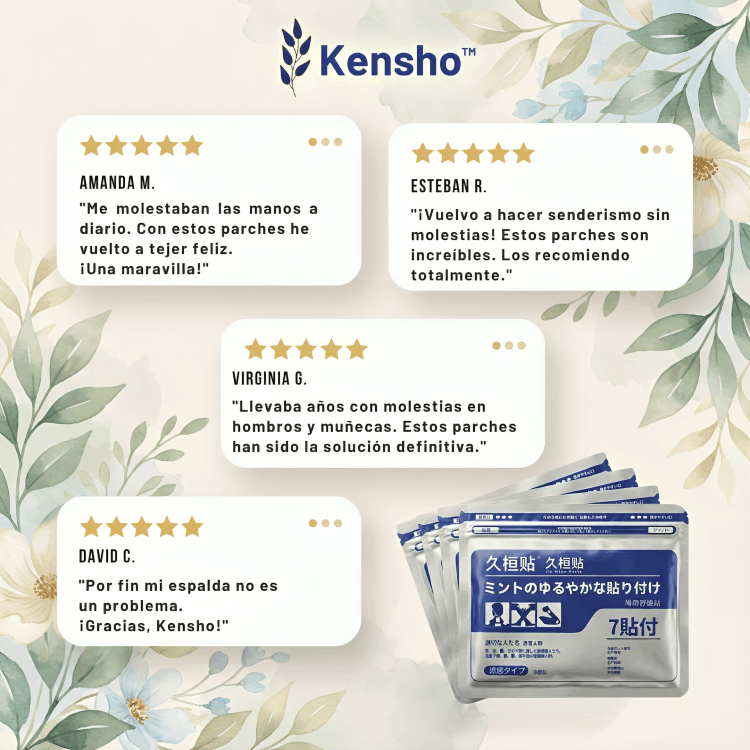 Reseñas y testimonios de clientes satisfechos con parches Kensho
